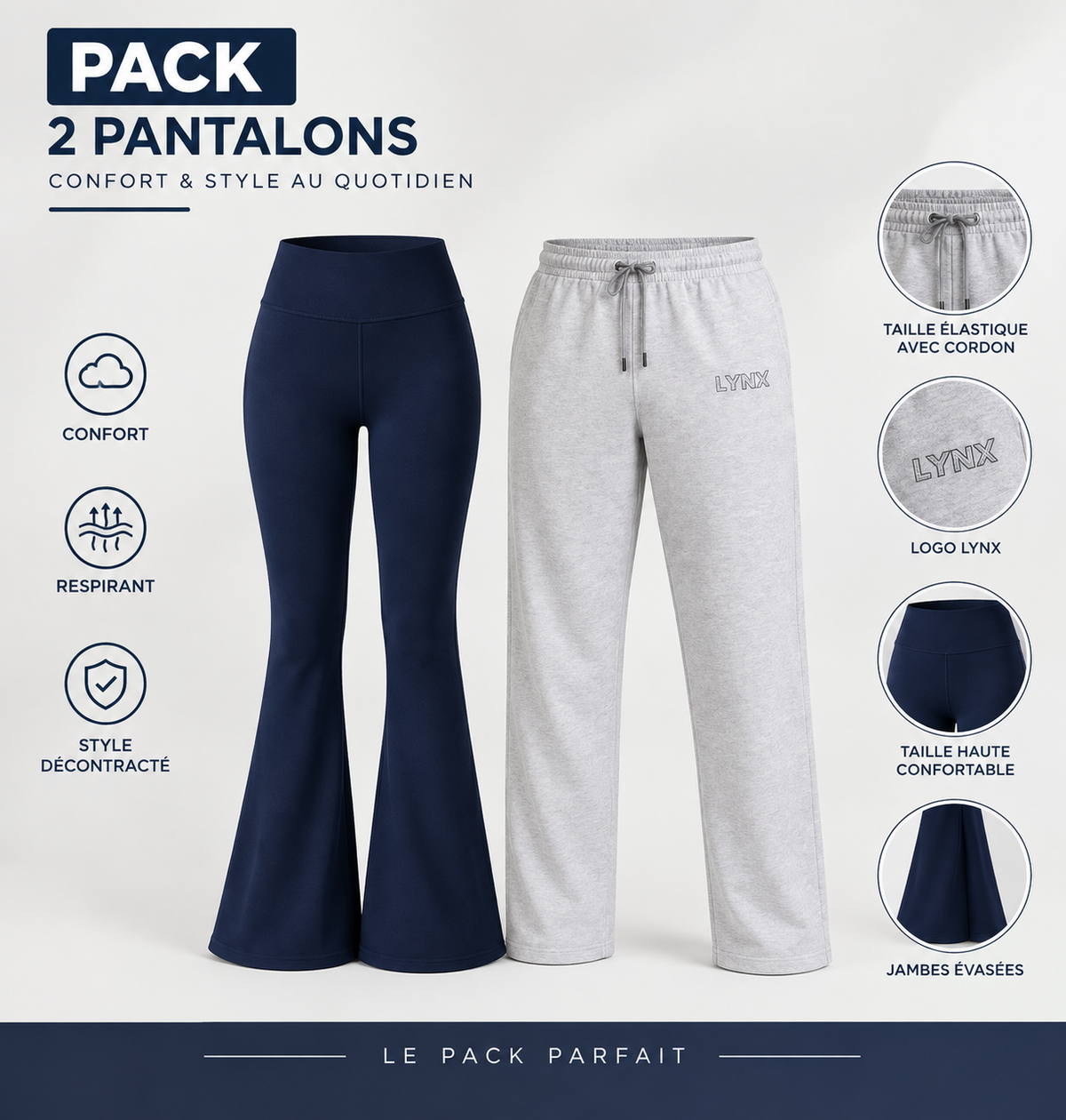Pack 2 Pants – joggers & flared legging