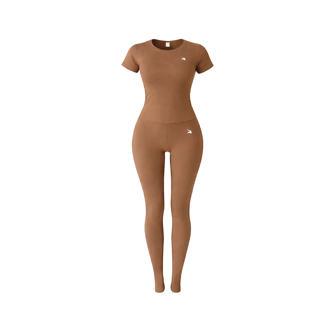 Set Femme GYMLYNX – t shirt & Legging - Marron